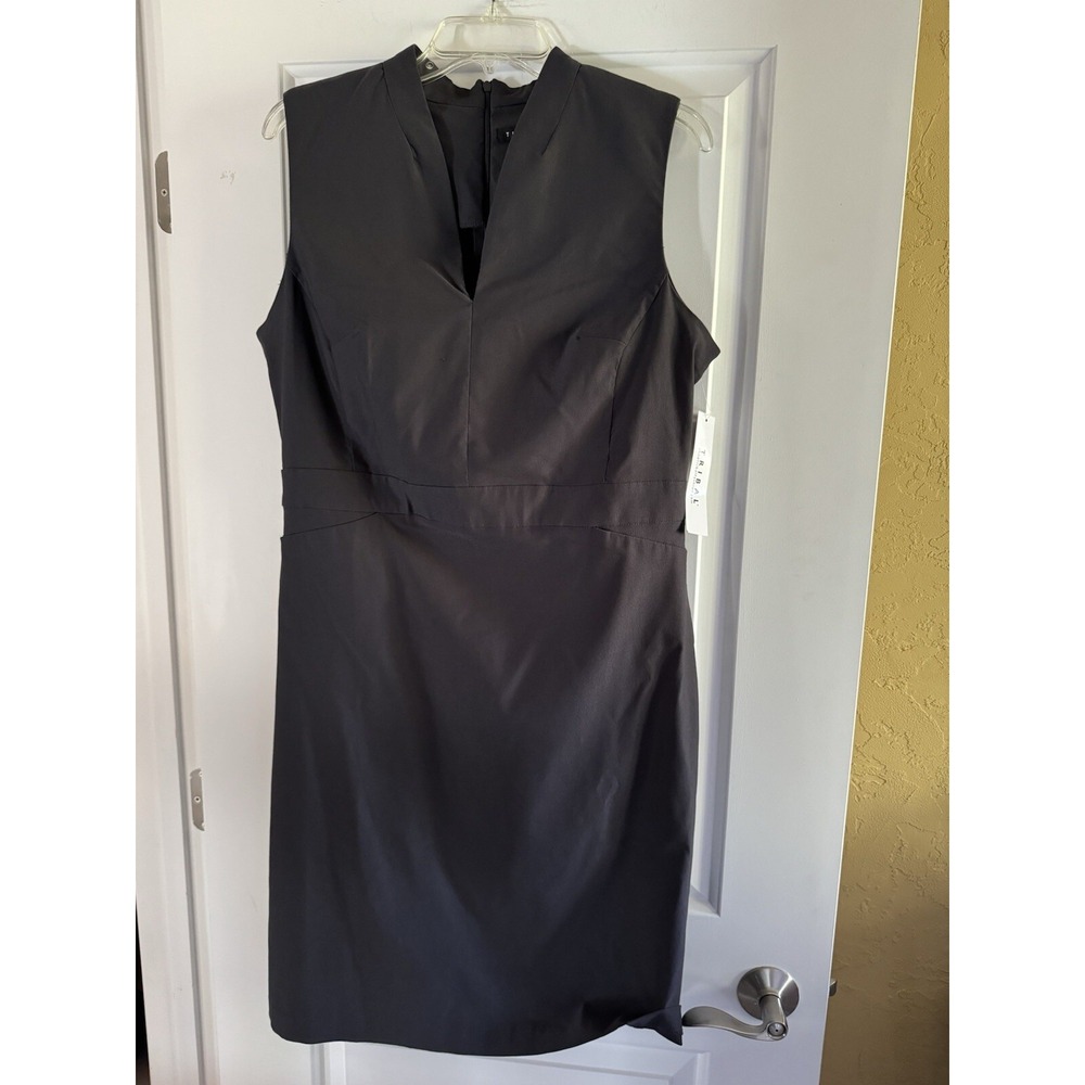 Tribal Annie Sheath‎ Dress Women's Size 14 Stitch Fix Carbon/Dark Gray NWT